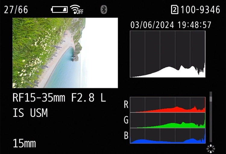 An overexposed histogram