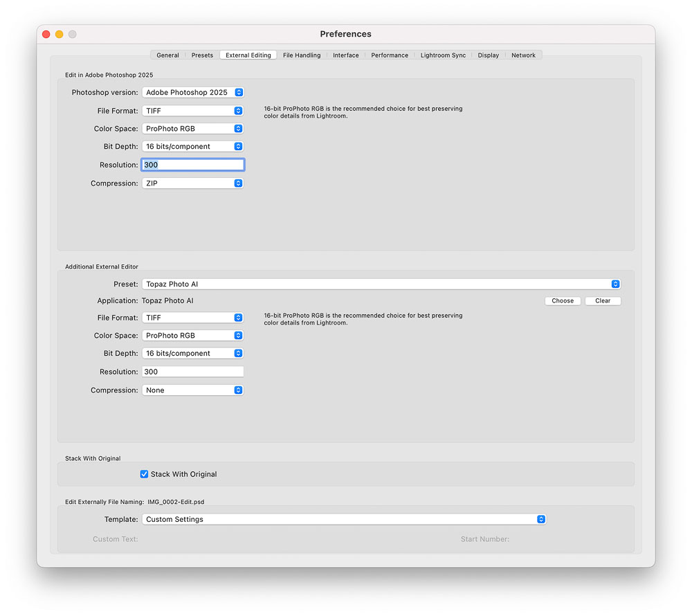 Lightroom External Editor